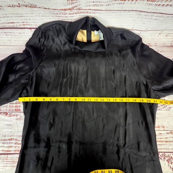 COS Black Satin Midi Turtleneck Dress Sz 12 Relaxed Fit Modern Luxury Minimalist - Picture 12 of 16